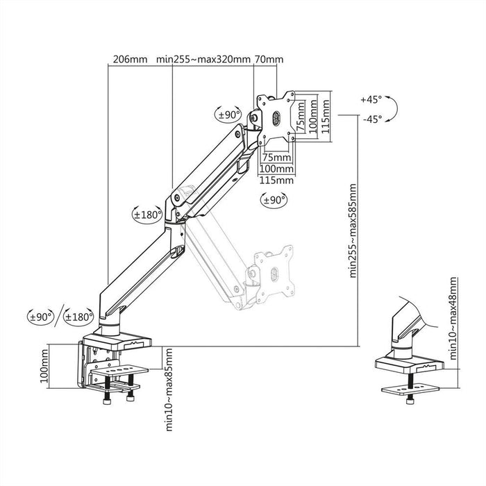 EAN 7630049611979 - ROLINE 17.03.1116 soporte para monitor Escritorio Negro imagen 10