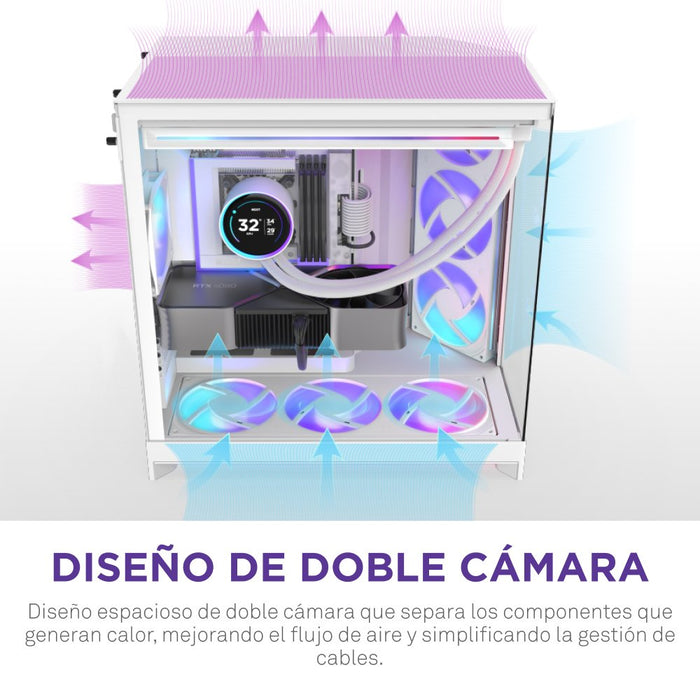 EAN 5056547207674 - NZXT H9 Flow RGB+ Midi Tower Blanco imagen 6