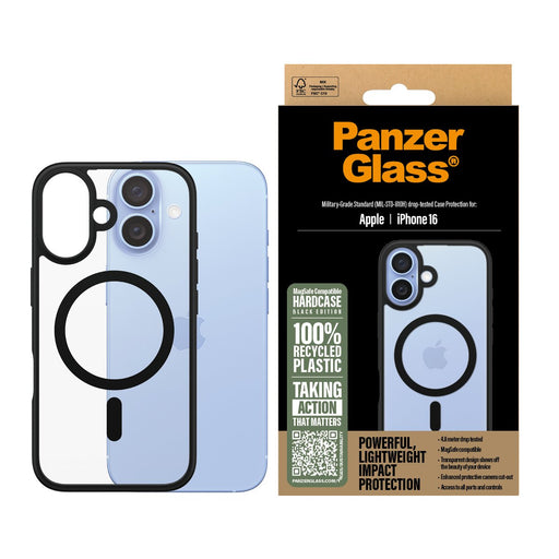 EAN 5715685003226 - PanzerGlass ® HardCase Transparent w. Black MagSafe & Frame iPhone 16 funda para teléfono móvil Negro imagen 2