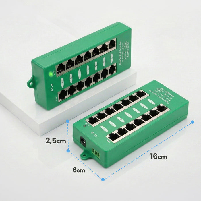 EAN 5903148912561 - Extralink ACTIVE POE INJECTOR 8 PORT GIGABIT 802.3AT/AF MODE A - 1 Gbps - 8-Port Gigabit Ethernet 48 V imagen 15