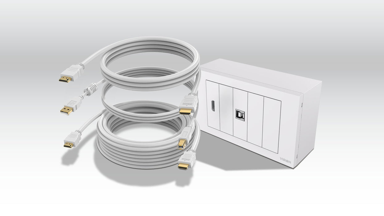 EAN 9792816000008 - Vision TC3-PK10M toma de corriente HDMI + USB Type-B Blanco imagen 3