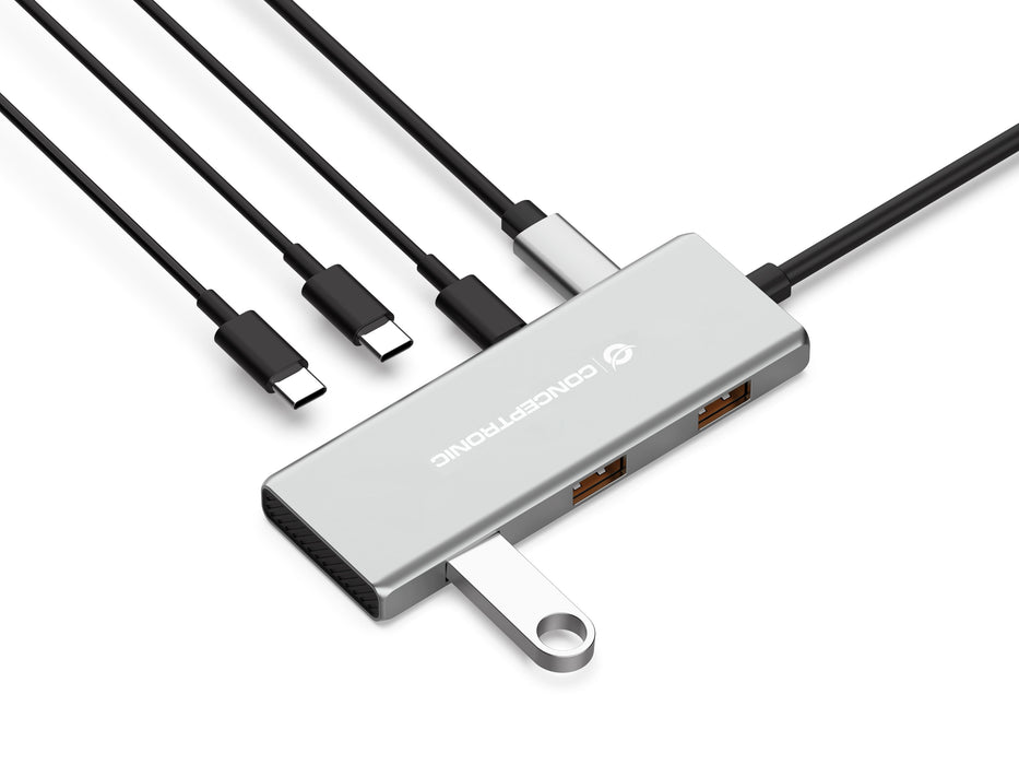 EAN 4015867231371 - Conceptronic HUBBIES17G hub de interfaz USB 3.2 Gen 2 (3.1 Gen 2) Type-C 10000 Mbit/s Gris imagen 3