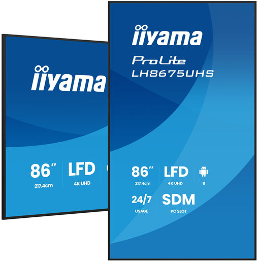 EAN 4948570125289 - iiyama LH8675UHS-B2AG pantalla de señalización Pantalla plana para señalización digital 2,17 m (85.6") LC imagen 1