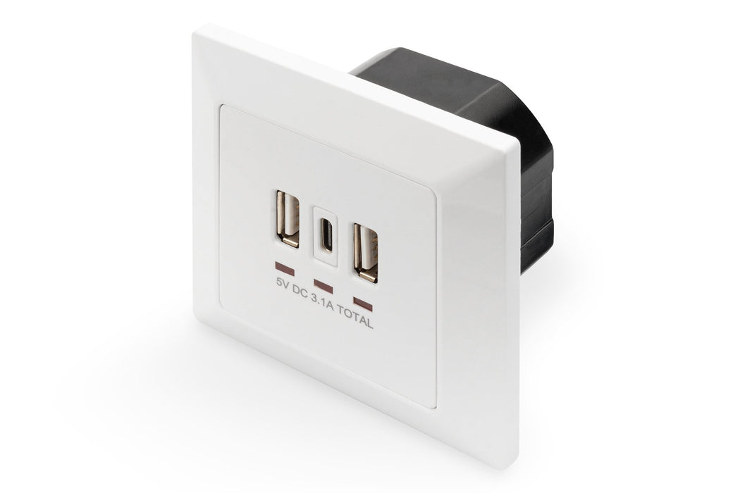 EAN 4016032459842 - Digitus DA-70618 toma de corriente 2 x USB A + 1 x USB C Blanco imagen 1