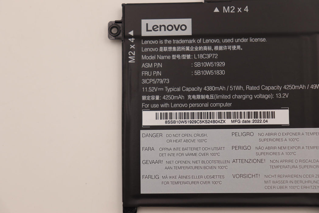 EAN 5715063028742 - Lenovo 5B10W51830 refacción para laptop Batería imagen 4