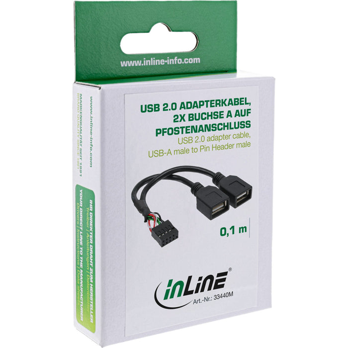 EAN 4043718181605 - InLine 33440M cambiador de género para cable 2 x USB A USB A Negro imagen 2