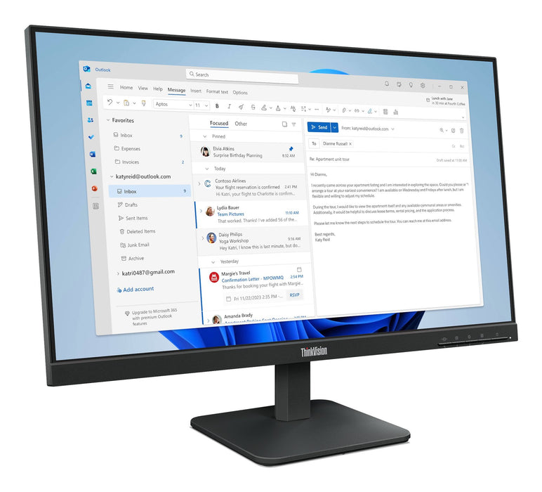 EAN 0198156628701 - Lenovo ThinkVision S24-4e pantalla para PC 60,5 cm (23.8") 1920 x 1080 Pixeles Full HD LED Negro imagen 3