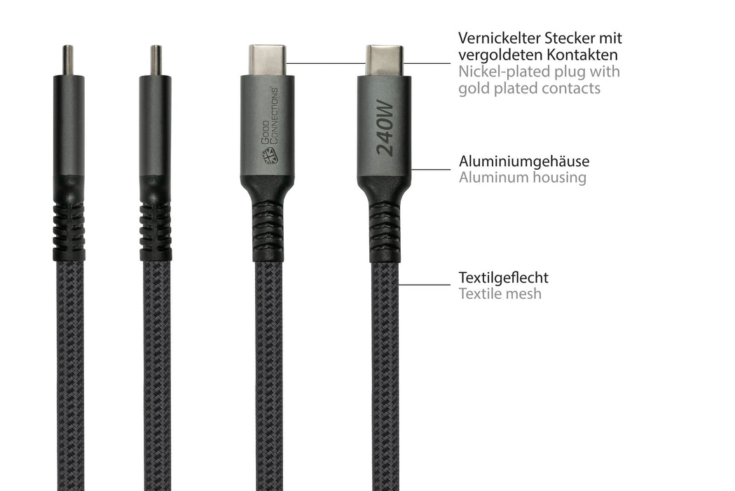 EAN 4014619881444 - Alcasa 2240-CCT005A cable USB USB 2.0 2 m USB C Negro imagen 3
