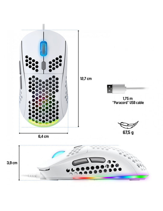 EAN 3700104455818 - Spirit of Gamer PRO-M4 ARTIC ratón Juego mano derecha USB tipo A Óptico 12800 DPI imagen 4
