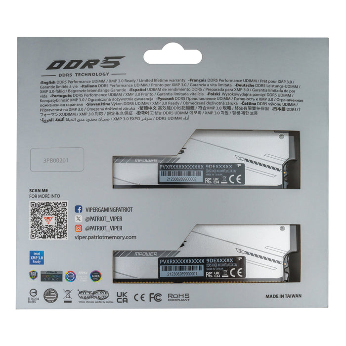 EAN 4711378428285 - Patriot Memory Viper Xtreme 5 RGB módulo de memoria 48 GB 2 x 24 GB DDR5 6400 MT/s 288-pin DIMM ECC imagen 12