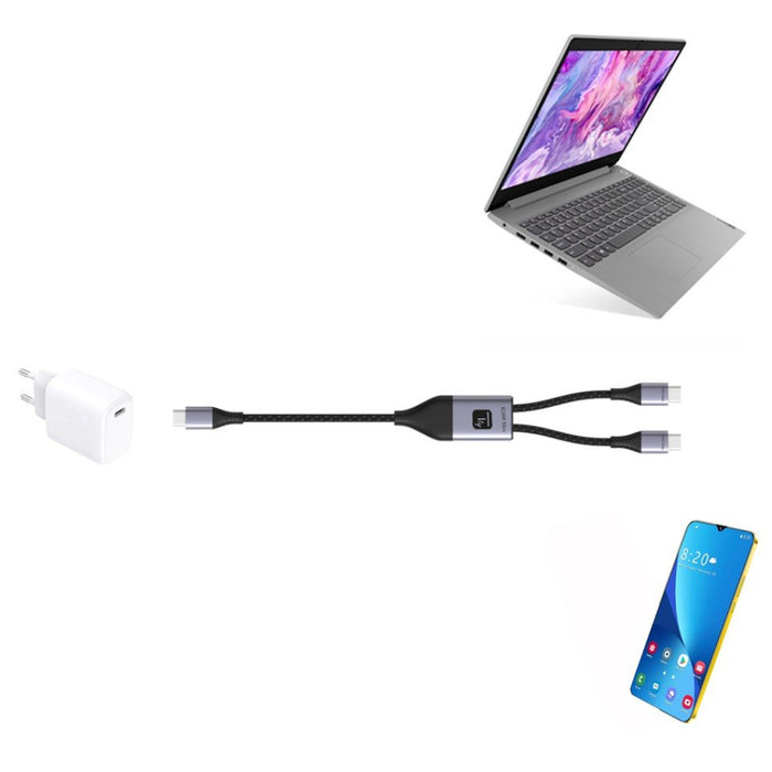 EAN 8059018369533 - Techly ICOC MU2C-2C100W cable USB USB 2.0 1,5 m USB C 2 x USB C 0,48 Gbit/s 100 W Negro, Gris imagen 4
