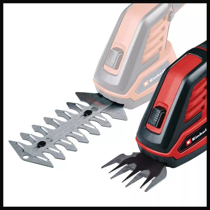 EAN 4006825665161 - Einhell GC-CG 3,6/70 Li tijera de césped inalámbrica 7 cm 3,6 V Ión de litio Aluminio, Negro, Rojo imagen 3
