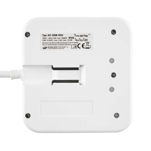 EAN 4006341714930 - REV 12378109 base múltiple 1,4 m 3 salidas AC Interior Blanco imagen 5