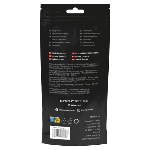EAN 5902768707779 - Savio TG-05 1g compuesto disipador de calor Pasta térmica 18 W/m·K imagen 2