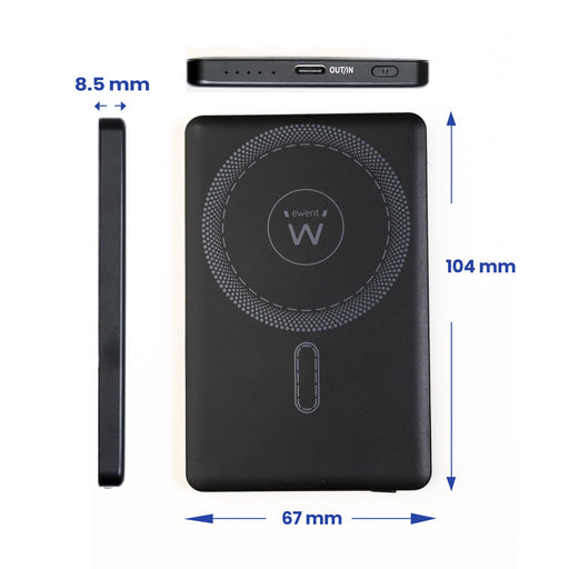 EAN 8052101434262 - Ewent EW1160 batería externa Polímero de litio Cargador inalámbrico Negro imagen 2