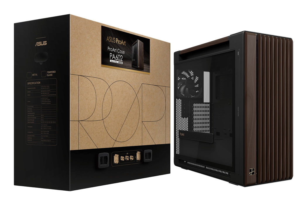 EAN 4711636014250 - ASUS ProArt PA602 Wood Edition Modern Black - Tempered Glass Panel Midi Tower Negro, Madera imagen 19