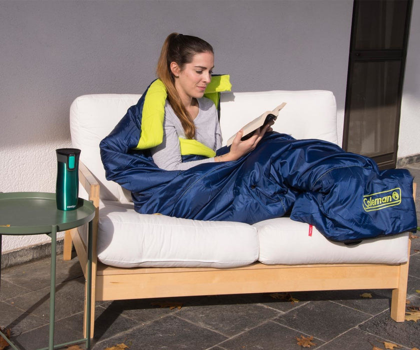EAN 3138522081591 - Coleman Heaton Peak 220 Adulto Saco de dormir rectangular Algodón, Poliéster Azul, Amarillo imagen 8