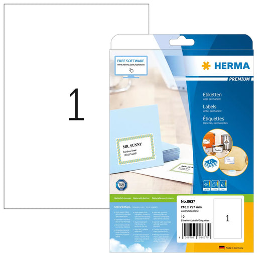 EAN 4008705086370 - HERMA 8637 etiqueta de impresora Blanco Etiqueta para impresora autoadhesiva imagen 1