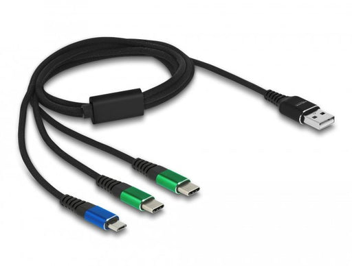EAN 4043619878826 - DeLOCK 87882 cable USB USB 2.0 USB A 2 x USB C/Micro-USB B Negro, Azul, Verde imagen 1