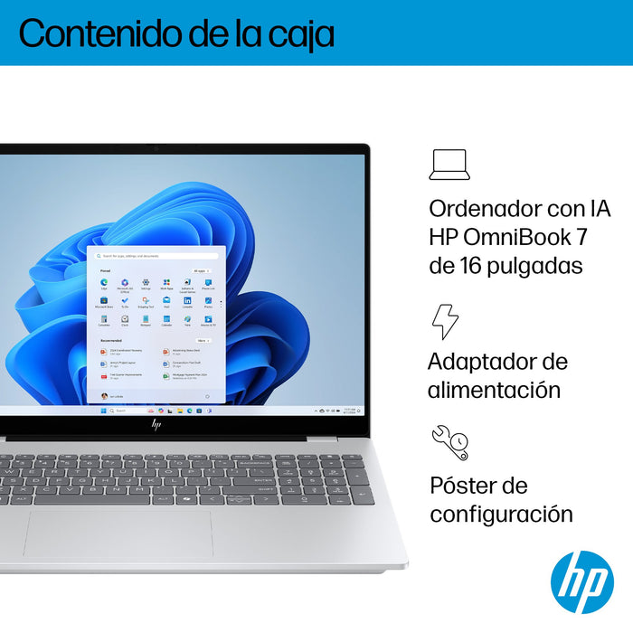 EAN 199251190223 - HP OmniBook 7 AI 16-ay0007ns Intel Core Ultra 7 255H Portátil 40,6 cm (16") Pantalla táctil 2K 32 GB DDR5- imagen 5