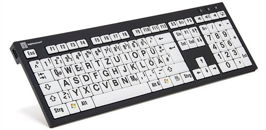 EAN 5707795009250 - Logickeyboard XL Print teclado Universal USB QWERTZ Alemán Negro, Blanco imagen 1