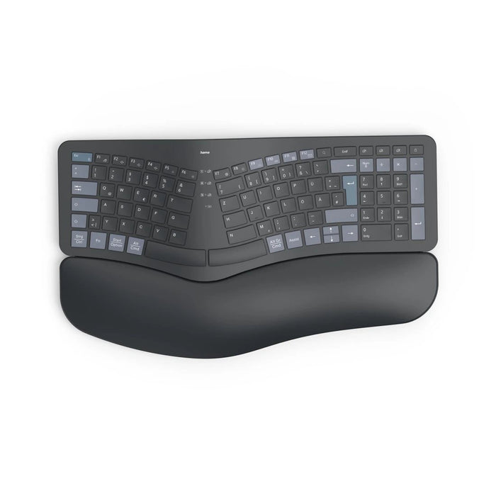 EAN 4047443520531 - Hama WK-900 Ergo teclado Hogar / Oficina RF Wireless + Bluetooth QWERTZ Alemán Negro, Azul, Gris Oscuro imagen 1