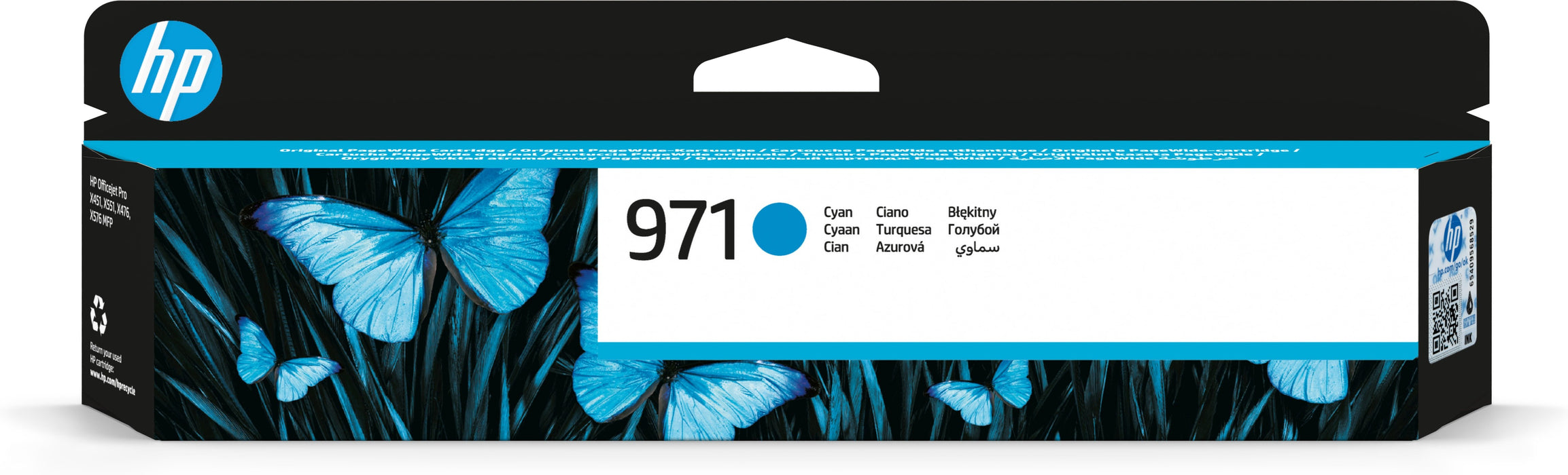 EAN 0886112877309 - HP 971 Cyan Original Ink Cartridge cartucho de tinta 1 pieza(s) Rendimiento estándar imagen 1