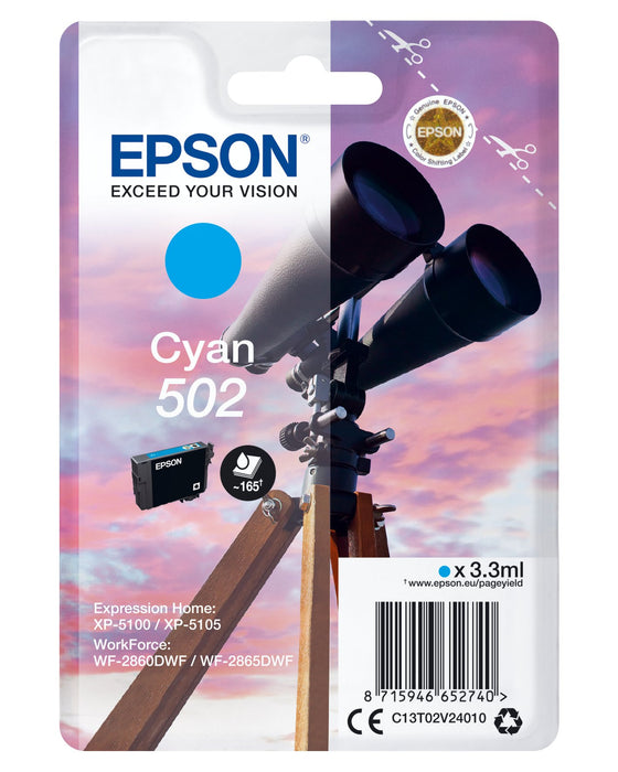 EAN 8715946652757 - Epson 502 cartucho de tinta 1 pieza(s) Original Rendimiento estándar Cian imagen 1
