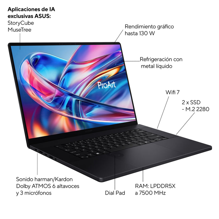 EAN 4711636207843 - ASUS ProArt P16 H7606WW-SE020W Copilot+ PC 40,6 cm (16") Pantalla táctil LPDDR5x-SDRAM NVIDIA GeForce RTX imagen 3