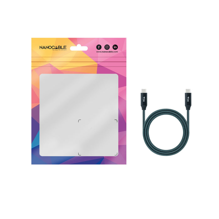 EAN 8433281012820 - Nanocable 10.01.4302-COMB cable USB USB4 Gen 2x2 USB C Verde azulado, Negro, Gris imagen 4