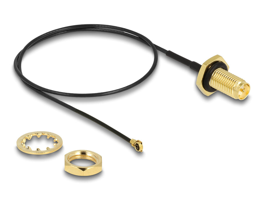 EAN 4043619883837 - DeLOCK 88383 cable coaxial 0,35 m I-PEX MHF1 Negro, Oro imagen 2