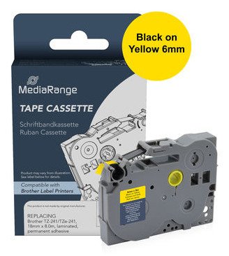 EAN 4260664877509 - MediaRange MRBTZ611 cinta para impresora de etiquetas Negro sobre amarillo imagen 1