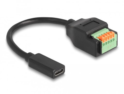 EAN 4043619660674 - DeLOCK 66067 cable USB 0,15 m USB C 5-pin terminal block Negro, Verde imagen 1
