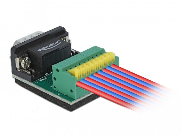 EAN 4043619663224 - DeLOCK 66322 conector 1 x serial Sub-D 9, 1 x 9 pin Negro, Verde, Plata, Amarillo imagen 2