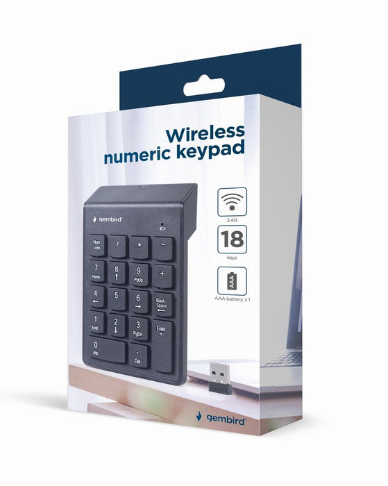 EAN 8716309124935 - Gembird KPD-W-02 teclado numérico Portátil/PC Bluetooth Negro imagen 2