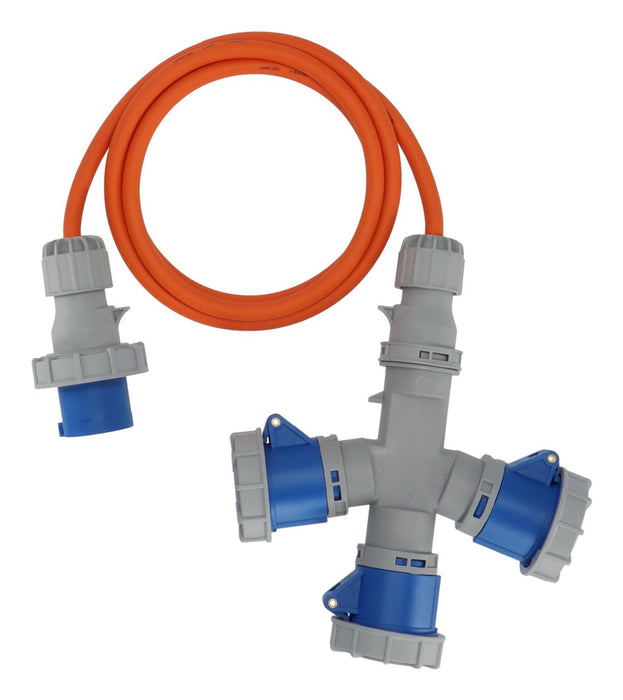 EAN 4007123697274 - Brennenstuhl 1167670205 base múltiple 2 m 3 salidas AC Exterior Naranja, Azul, Gris imagen 1