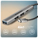 EAN 8595247909343 - Axagon HUB USB HUE-STC, 4x USB ALU STRIP hub, 1x USB-A 5Gbps, 2x USB-A & 1x USB-C 480Mbps, kabel USB-C 12 imagen 2