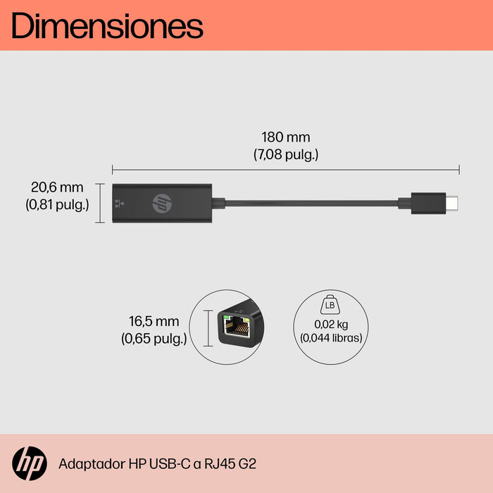 EAN 0196188550175 - HP USB-C to RJ45 Adapter G2 Alámbrico USB Tipo C Negro imagen 7