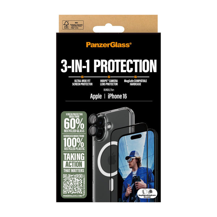 EAN 5715685003387 - PanzerGlass ® 3-in-1 Protection Bundle iPhone 16 Protector de pantalla Apple 1 pieza(s) imagen 3