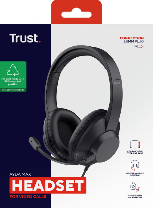EAN 8713439254600 - Trust Ayda Max Auriculares Alámbrico Diadema Oficina/Centro de llamadas Negro imagen 8