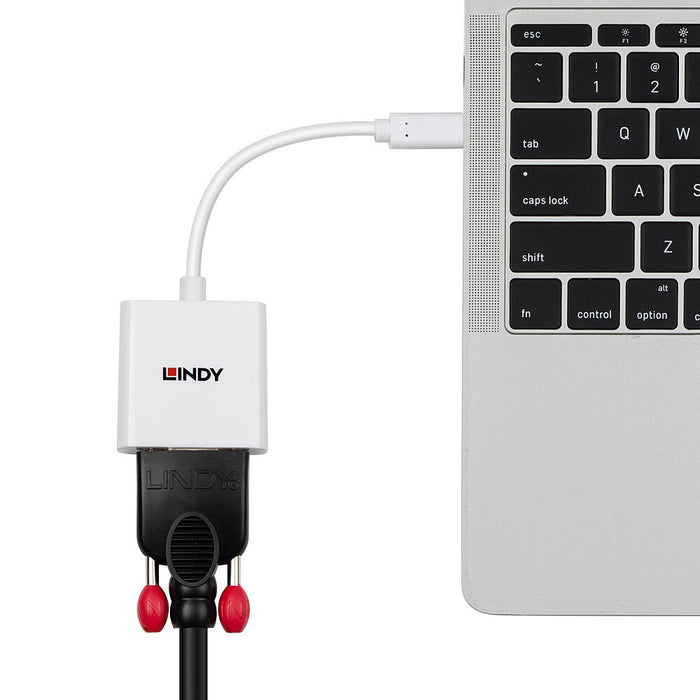 EAN 4002888434379 - Lindy 43437 adaptador de cable de vídeo 0,1 m USB Tipo C VGA (D-Sub) Blanco imagen 5