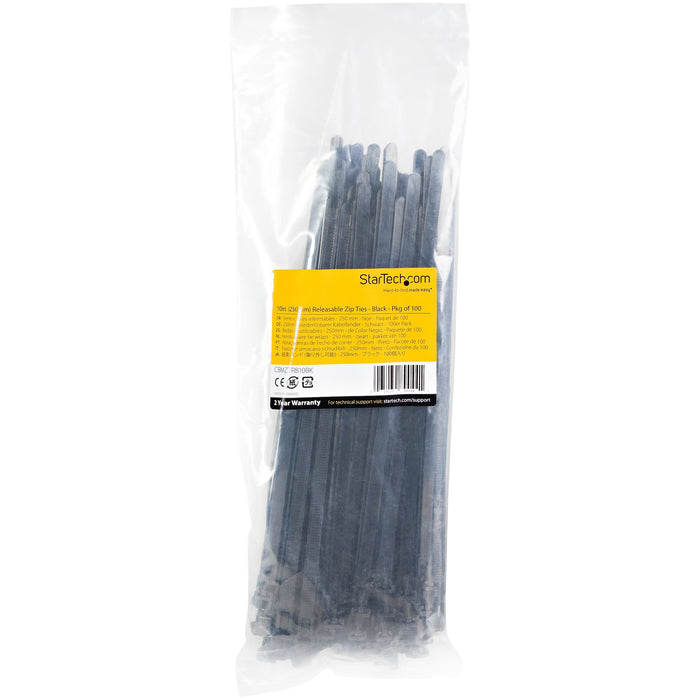 EAN 65030890441 - StarTech.com CBMZTRB10BK presilla Brida reutilizable Nylon, Plástico Negro 1000 pieza(s) imagen 5