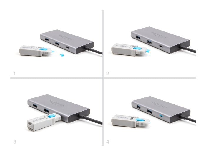 EAN 4043619209262 - DeLOCK 20926 bloqueador de puerto Bloqueador de puerto + clave USB Tipo C Azul, Gris Plástico 11 pieza(s) imagen 4