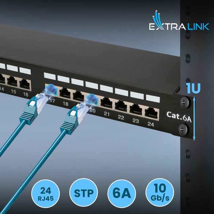 EAN 5907207228266 - Extralink CAT6A STP Patchpanel 24 porty imagen 1