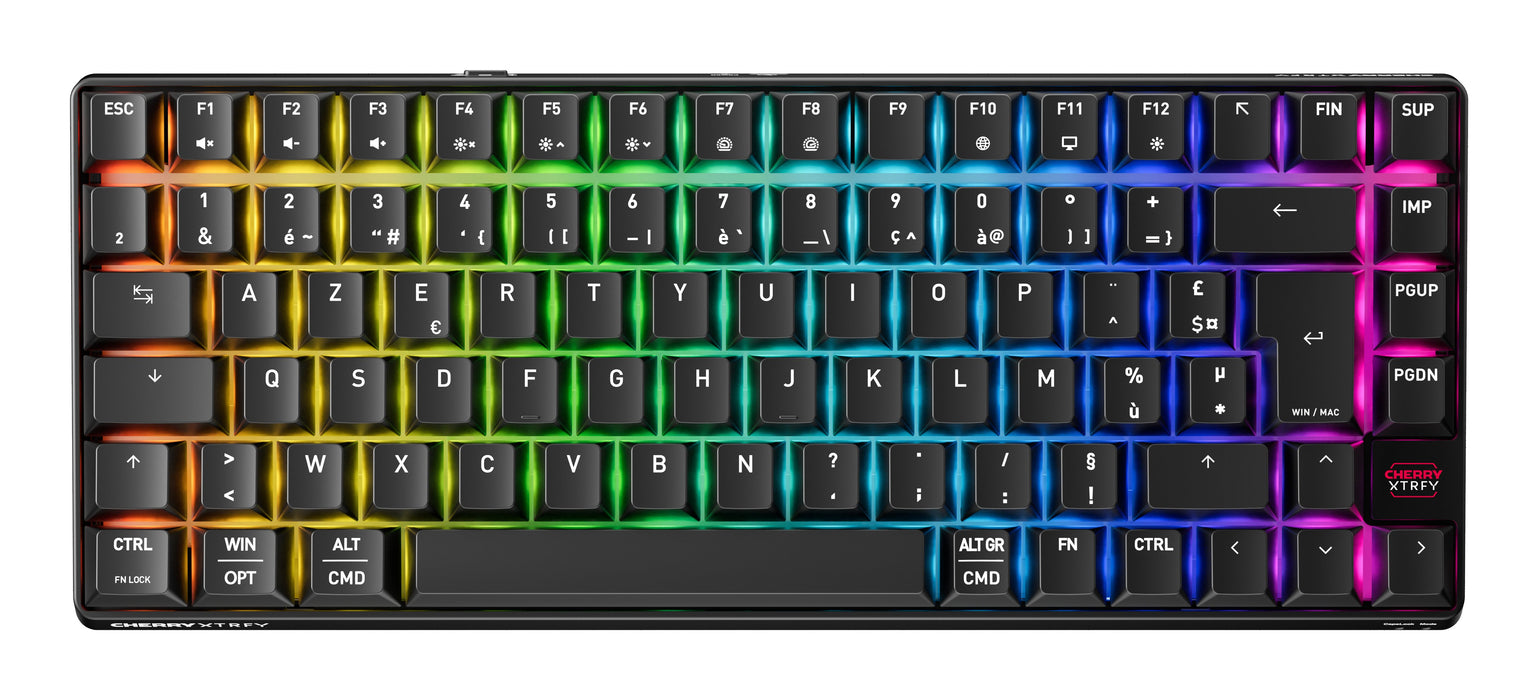 EAN 4025112121340 - CHERRY XTRFY K33 Compact Wireless teclado Juego USB + RF Wireless + Bluetooth AZERTY Francés Negro imagen 1