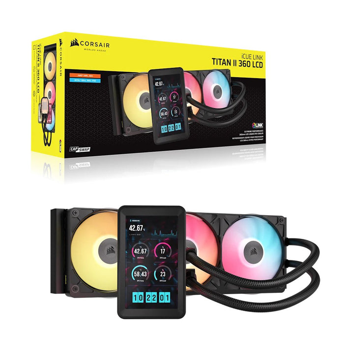 EAN 840440424758 - Corsair iCUE LINK TITAN II 360 RX LCD Procesador Sistema de refrigeración líquida todo en uno 36 cm Negro  imagen 2