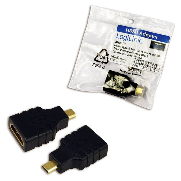 EAN 4052792005936 - LogiLink AH0010 cambiador de género para cable HDMI D HDMI A Negro imagen 2