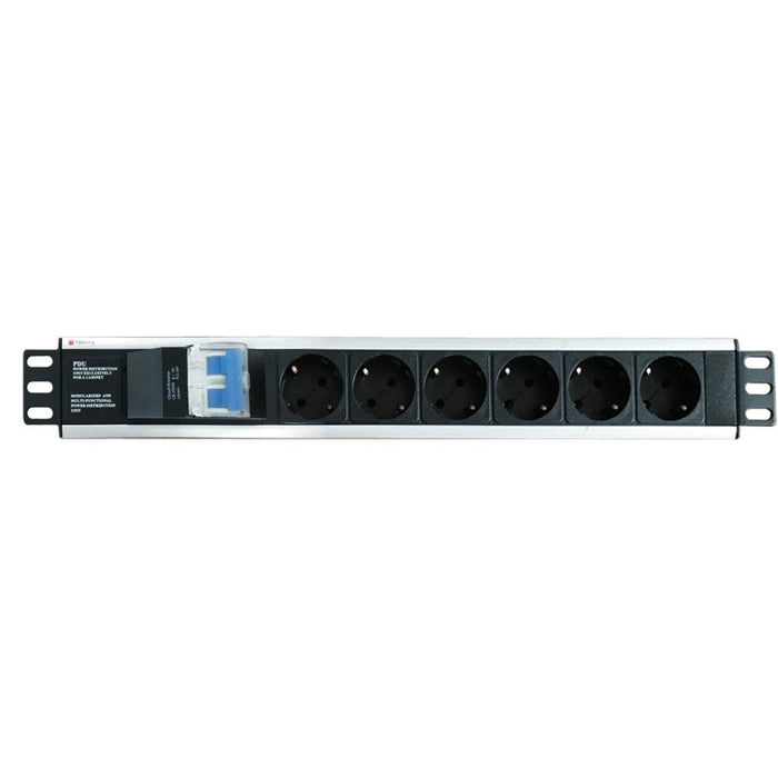 EAN 8054529023233 - Techly I-CASE STRIP-16SH unidad de distribución de energía (PDU) 6 salidas AC 1.5U Negro, Plata imagen 1