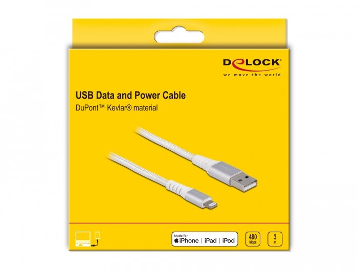 EAN 4043619830039 - DeLOCK 83003 cable de teléfono móvil Plata, Blanco USB A Lightning imagen 3