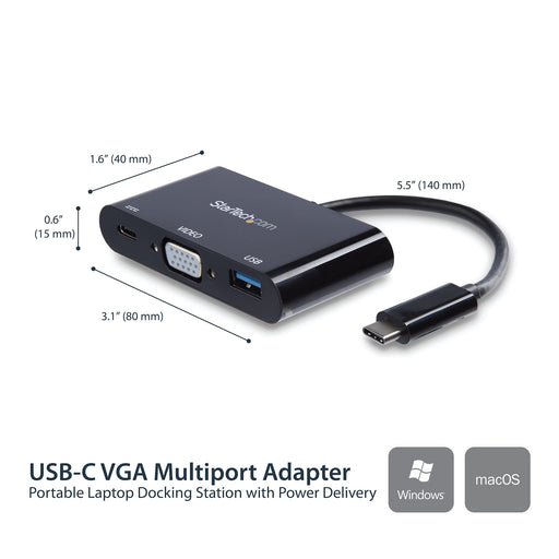 EAN 65030866293 - StarTech.com CDP2VGAUACP base para portátil y replicador de puertos Alámbrico USB 3.2 Gen 1 (3.1 Gen 1) Typ imagen 2